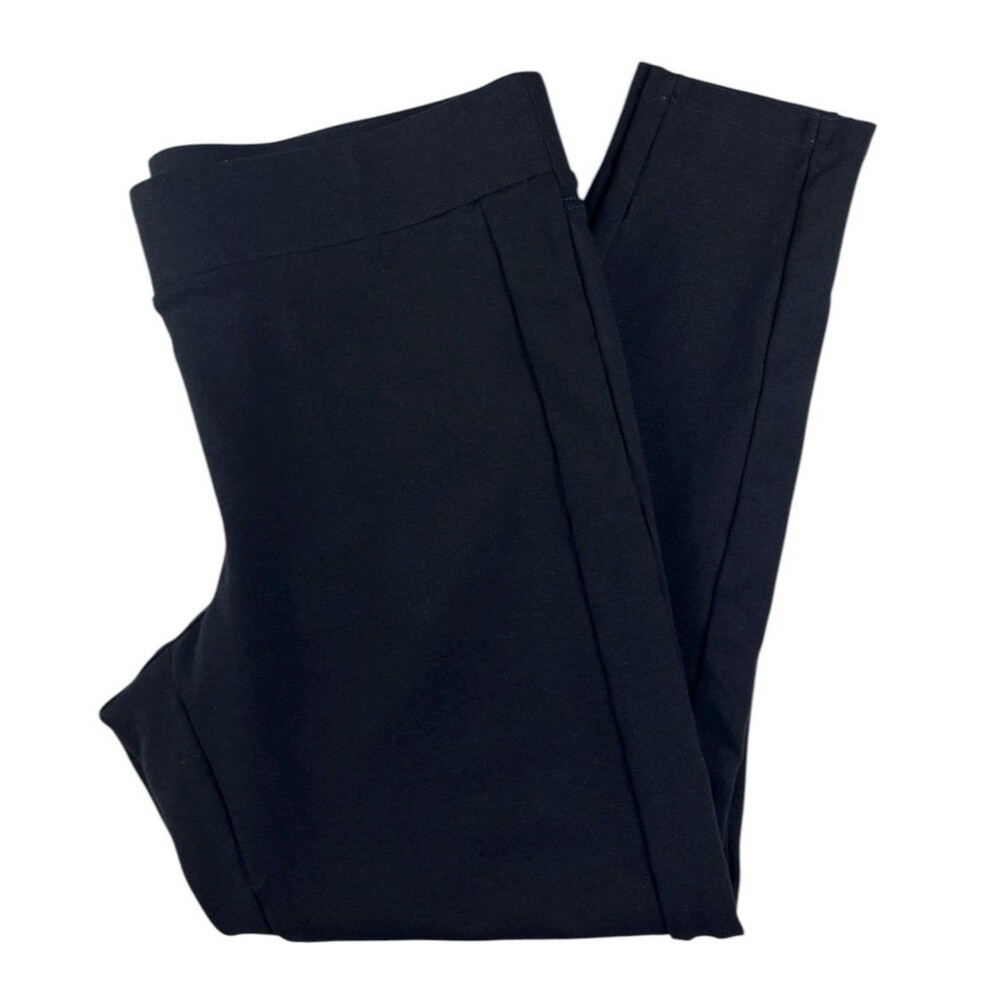 LOFT Women's Leggings Black Stretch Pull-On Ankle Size Large Minimalist Classic